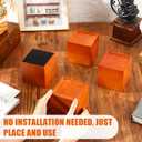 4 Inch Solid Wood Bed Furniture Risers Set of 4, Light Brown Square Heavy Duty Couch Lifters Brown Wooden Furniture Risers Blocks for Bed Frame, Sofa, Chair, Table, Cabinet, and More