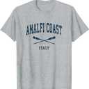 Amalfi Coast Italy Vintage Nautical Paddles Sports Oars T-Shirt Small