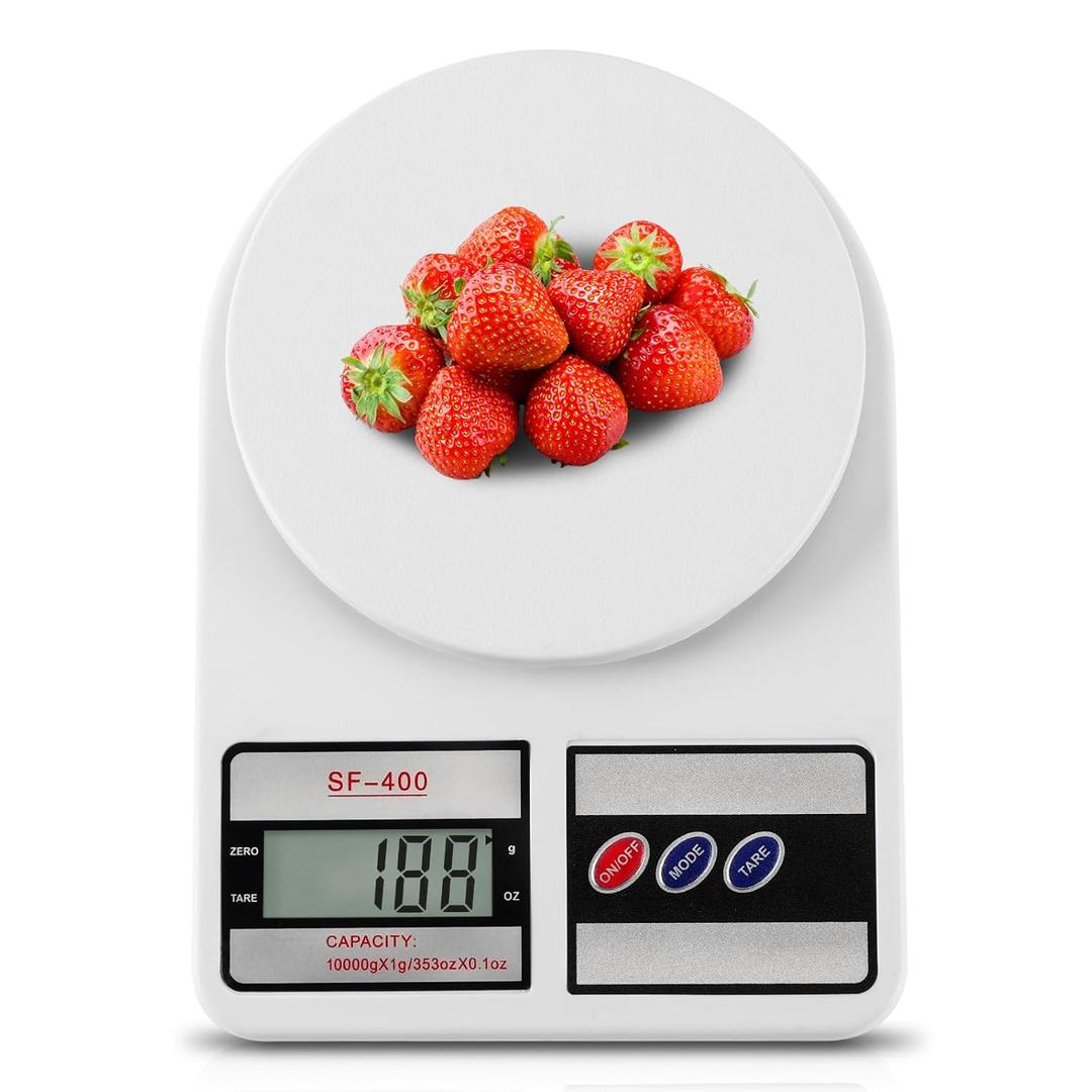 Digital Kitchen Scale 22lb/10kg Capacity, Stainless Steel Food Scale with oz/g Units | Replaceable Battery Power | Ideal for Meal Prep, Cooking, Baking