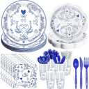 Zhehao 24 Sets Something Blue Bridal Shower Party Supplies Bachelorette