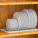 Simple Houseware Stainless Steel Plate Drying Rack with Drainboard, Chrome (1-Pack)