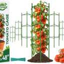 Halatool 8 Pack Tomato Cages for Garden, Up to 48in (4FT) Adjustable Tomato Cage, Garden Stakes Tomatoe Trellis for Pots, Tomatoes Plant Support for Raised Garden Bed & Climbing Vegetables Flowers