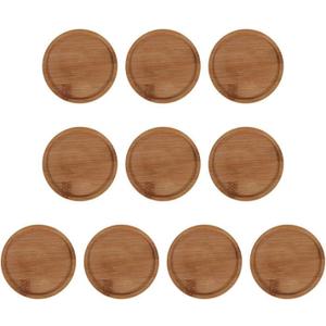 Indoor and Outdoor Flower Pots 10pcs Bamboo Macetas Flower Pot Plant Saucer Cactus Flower Pot Tray Round Flower Pot Tray Modern White Ceramic Flower Pot