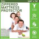 Zippered Full Mattress Protector (5"-7" Depth) - Bed Bug Waterproof Mattress Cover, Premium Quality Hypoallergenic Encasement White
