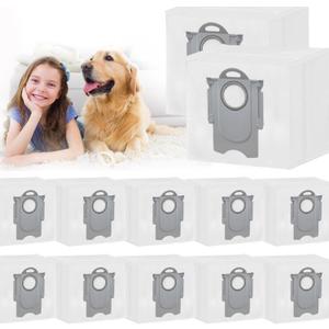 12 Pack Q10 Vacuum Bags Replacement for Roborock Q10 S5 plus, Q8 Max+, Q7 Max+, Q7+, Q5 Max+, Q5+, Q5 Pro+, S7 Max Ultra, S7 MaxV Ultra, S8 Pro Ultra, S8 Robot bags, 3L Large Capacity Disposable Bag
