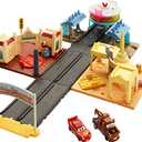 Mattel Disney and Pixar Cars On The Road Playset with 2 Toy Vehicles & Light-Up Countdown, Includes Lightning McQueen & Mater Truck