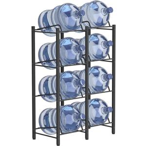mocomax 5 Gallon Water Jug Holder, Detachable Water Bottle Holder for 8 Bottles, 4 Tier Heavy Duty Water Jug Stand, Water Dispenser Rack for Home, Gym, Kitchen, Office, Black