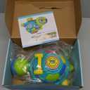 Musical Turtle Baby Toys 6-12 Months, Bilingual Educational Crawling Toys 7 8 9 10 Months, Light up Infants Tummy Toy with Sound, Number, Letters, Gifts Present for Baby 4 5 6 12 Month (Green)