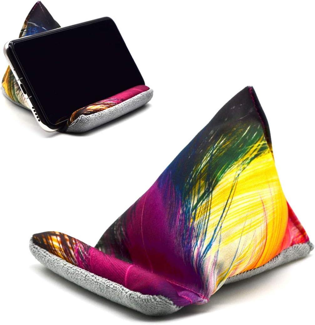 Fabric Phone Stands, Phone Pillow Holder for iPhone X iPhone 13, Handmade Phone Bean Bag Cushion for Desk (Colorful)
