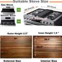 Acacia Stove Top Cover for Gas Burners & Electric Stove, Noodle Board Stove Cover with Wavy Handles, Wooden Stovetop Cutting Board with Juice Grooves, Serving Tray 30"L x 22"W x 2.5"H