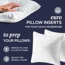 Beckham Hotel Collection Euro Size Throw Pillows (Set of 2), 26 x 26 Down Alternative Pillow Insert for Bed, Couch, and Sofa