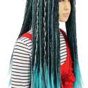 karlery Kids Girls Long Braid Blue and Black Mixed Wig Anime Costume Party Wig