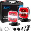 KDM Magnetic Wireless LED Trailer Light kit,Rechargeable Towing Tail Light with Reverse brake,Turn Signal light Multiple Mounting for Trucks,Boat,RV