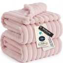 Bedsure GentleSoft Blankets Queen Size for Bed - Cozy Soft Blankets for Women, Cute Large Fleece Throws for Girls, Crystal Pink, 90x90 Inches