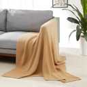 Amazon Basics Chunky Cable Knit Throw Blanket for Couch, Sofa, Bed, Lightweight Soft Cozy, 50" x 60", Sand