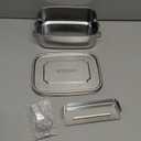 Stainless Steel Bento Lunch Box with Drawstring Storage Bag - 47oz/1400ml Metal Food Container, Partitionable, Leak-Proof, Dishwasher-Safe for Travel & Work