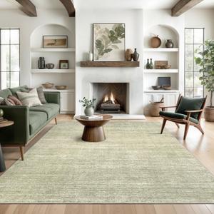 Valenrug Washable Rug - Stain Resistant Area Rugs for Living Room, Non Slip Backing Printed Rugs for Bedroom, Folable Machine Washable Area Rug (Green, 6'x9') (6' x 9' (Rectangular), 01-green)