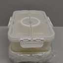 Snackle Box Container, Upgrade Dishwasher,Safe Snack Box for Adult Kids, 4 compartments Plastic Divided Serving Tray with Lid and Handle for Candy, Fruits, Snacks, Nuts,Small,White,2 Pack