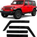 2018-2026 Tape-On Side Window Deflector Visors for Jeep Wrangler JL Unlimited 4 Door & for Jeep Gladiator JT 2020-2026 Smoke Tinted Rain Guards