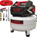 6 Gallon Pancake Air Compressor, 2.0 HP, Max 150 PSI, Oil-Free Motor