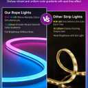 Neon Rope Lights, 16.4ft Smart RGB+IC LED Strip Lights with App & Remote Control, IP67 Waterproof Flexible Neon String Lights for Bedroom, Music Sync, DIY Multiple Modes for Wall Gaming Christmas Home