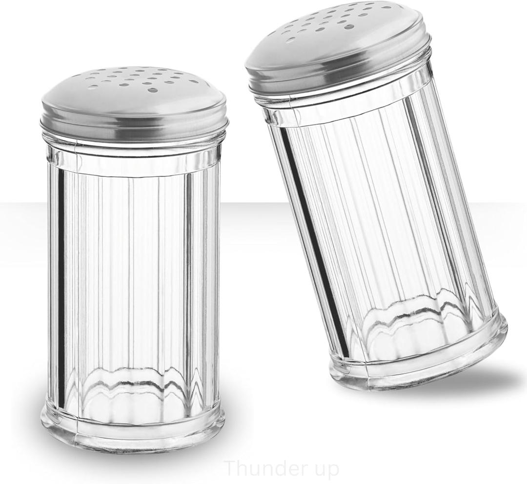 Thunder Up Parmesan Cheese Shaker 12 Oz, Plastic, for Pizza, Spice Shakers With Holes and Lids, Pepper Shaker (Pack of 2)
