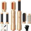 5 in ONE Blow Dryer Brush, Curling Wand Hair Styling Tools Set, Ionic Hot Air Hair Dryer, Massage Oval Hair Dryer, Left&Right Hair Curlers 100-120V
