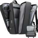 Vacuum Backpack for Men, 50L Expandable Travel Backpack With Vacuum Seal System, Water Resistant 17.3 Inches Laptop Backpack with USB Charging Port-Not Vaccum Pump Included