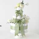 HUIHUANG Sage Green Satin Ribbon - 25 Yards/Roll for Flower Bouquets, Wedding Invitations, Gift Wrapping, Holiday Decor, Hair Bows