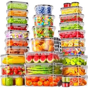 60 PCS Food Storage Containers with Lids Airtight, (30Lids & 30 Containers) Leak proof Containers Set for Kitchen, Meal Prep, BPA-Free, PVC-Free Plastic, Microwave/Dishwasher Safe, Extra Labels & Pen