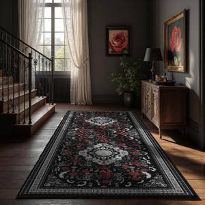 Nayoroom 
Dark Academia Gothic Black Area Rug 8x10 - Moth Carpet with Fantasy Design, Luxurious Machine Washable Non-Slip Rug for Living Room, Bedroom.