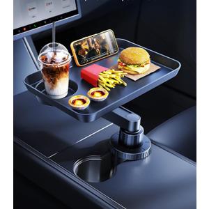 Car Cup Holder Tray, Car Food Tray Table for Car Eating Lunch, Cup Holder Expander Insert Interior, Long Road Trip Essentials Travel Patrol Accessories Drink Holder Organizer for Semi Truck Rv