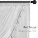 NICETOWN Swag Valances for Kitchen Window, Home Decoration Waterfall Curtain Valances for Short Window, Sheer Curtains with Beaded Tassel for Living Room/Baby Nursery, 1 PC, 39" Wide, Light Grey
