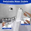 Bathtub Faucet Shower Head Sink with 79" Hose, Tub Faucet Sink Hose Sprayer Attachment Set (8 Adapters) for Bathroom Garden, ON/OFF 6 Modes High Pressure Handheld Shower Extension Kit, Removable