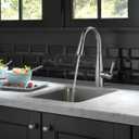 Delta Essa Brushed Nickel Bar Sink Faucet with Pull Down Sprayer, Modern Single Hole Prep Sink Faucet, Single Handle, Arctic Stainless 9913-AR-DST