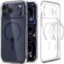Spigen for iPhone 17 Pro Max Case, Ultra Hybrid MagFit [TPU Covered Camera Control] [Anti-Yellowing] [Compatible with Magsafe] - Clear Deep Blue