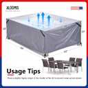 Waterproof Patio Table Cover for 6-Seat Dining Set Bag Dark Grey