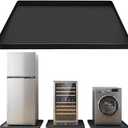 Large Washer Drain Pan Silicone Mat, 2727inch with 0.78" Raised Edges Foldable Washing Machine Pan Silicone Mat, Multi-function Waterproof Non Slip Washer Drip Tray for Floor Protection (Black)