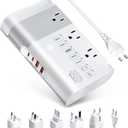 DOACE 220v to 110v Voltage Converter for European Travel: Max 500W Pure Sine Wave Voltage Converter US to Europe - 220 to 110 International Power Adapter Plug Combo Step Down Transformer White