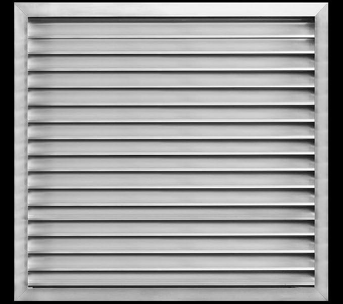 HVAC Premium 32"W x 34"H Aluminum Exterior Gable Louver Vent for Walls & Crawlspace - Weather-Resistant Air Grille with Screen Mesh - [Outer Dimensions 33.75"W x 35.75"H]