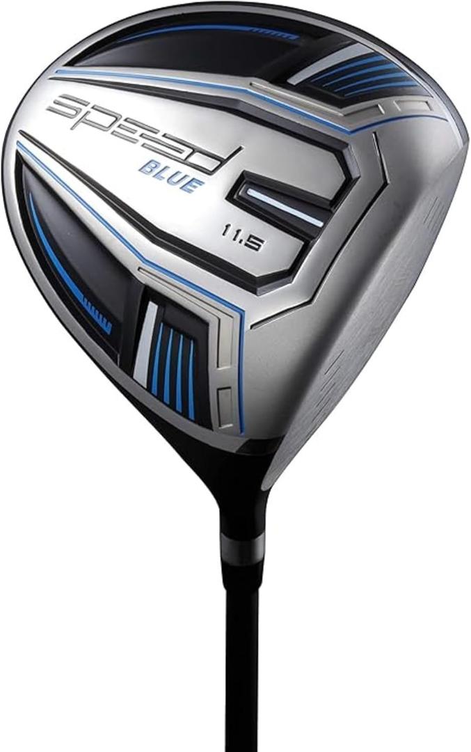 Speed System Golf Titanium Driver Golf Club, Loft Lightweight Graphite Shaft, Oversized Sweet Spot, Aerodynamic, USGA Conforming Mens Driver + Deluxe Headcover - Blue 11.5° Loft, Right