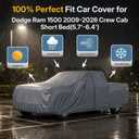 Ram 1500 Truck Cover Custom Fit 2009-2026 Crew Cab Short Bed(5.7'-6.4',NO Fit RHO) with Door Zipper, 10 Layers Outdoor Heavy Pickup Truck Cover Waterproof All Weather, Wind Dust Sun Protector.
