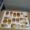 Der Rose Glass Bud Vases Set of 32 Small Amber Flower Vases for Rustic Wedding Centerpieces Table Decorations and Home Office Decor(Amber)