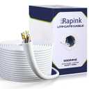 Rapink Cat6 Ethernet Cable 1000ft, Cat6 ethernet Cable 23AWG Solid Bare Copper 10G Support, UTP cat6 Cable 550MHZ, cat 6 Cable 1000ft POE Support White