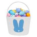 CubesLand Empty Easter Basket,Easter Baskets for Kids,Girls,Boys,Toddler,Easter Bunny Baskets Easter Egg Hunt BucketBaby First Easter Basket,Cute Easter Gift Basket 9.05 x 7.08 x 7.87 (Large, Style 1-Blue)