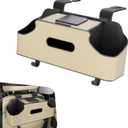 1 PC Backseat Organizer with Dual Cup Holder, Multi-function Tissue Hanging Box and 2 Hooks, Extra Rear Seat Road Trip Storage Accessories, Universal for Most Cars, Trucks, SUVs (Beige)