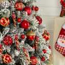 Fuovt 62Pcs Red & Gold Christmas Balls Ornaments Set - 3.15" Big Christmas Balls - Shatterproof Plastic Decorative Baubles for Xmas Tree Decor Holiday, Wedding, Party Decoration (Red & Gold)