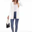 BB&KK Cardigan Sweaters for Women Knit Ribbed Long Sleeve Open Front Casual Winter Lightweight Cardigans with Pockets (White, L)