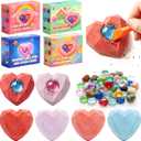 Valentines Day Cards for Kids School  28 Pack Gemstone Dig Kit, Heart Dig Blocks With Tools & Valentines Greeting Cards, Classroom Exchange Valentines Gifts, Bulk Set for School Valentines Party
