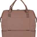 Jessica Simpson Countryside Weekender Duffel 100% Polyester Drop Bottom Bag, Mocha Mousse, Tote